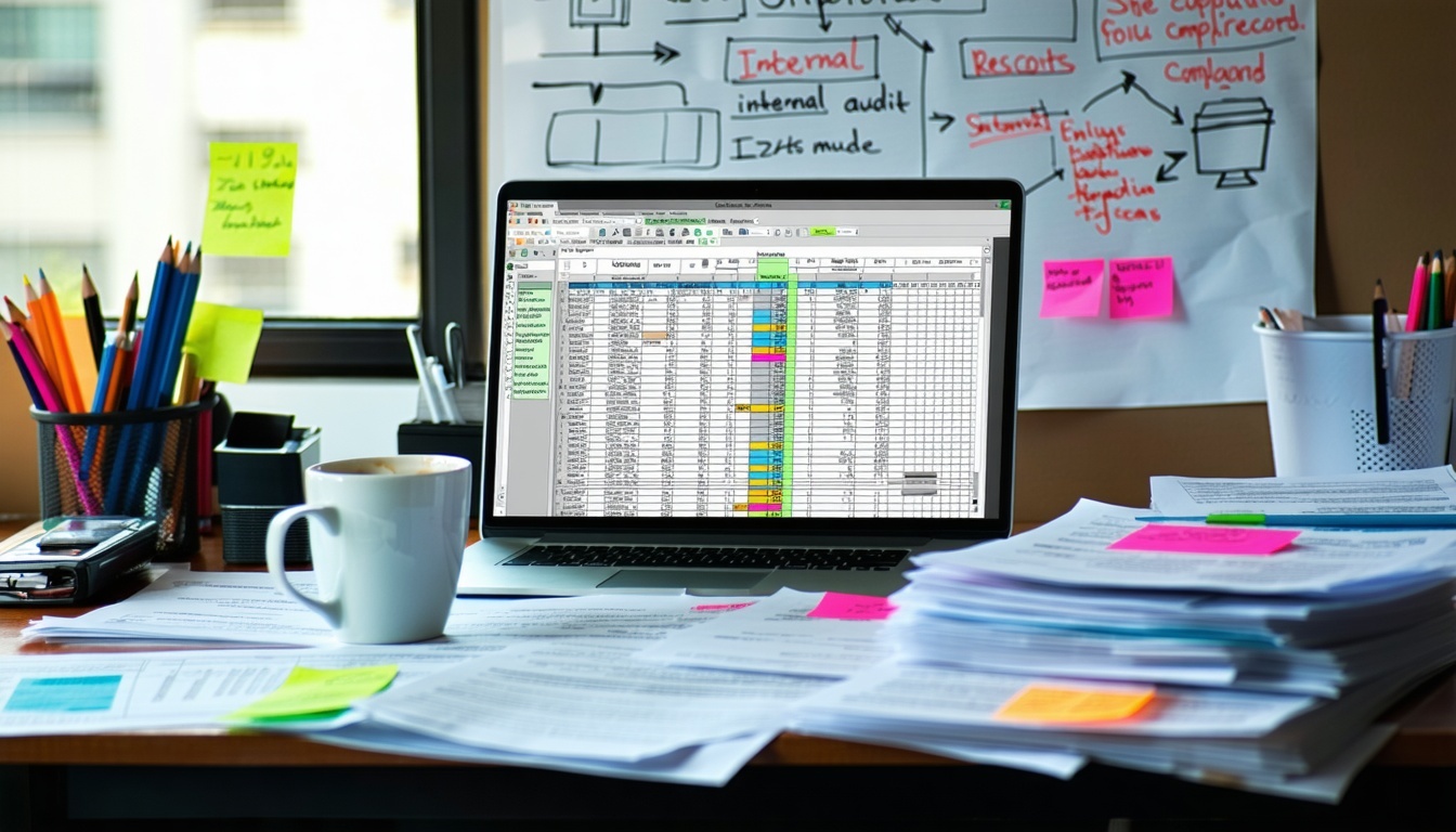 cluttered office desk